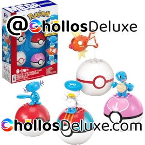 Mega Pokémon Equipo De Entrenador Tipo Agua Set Construcción