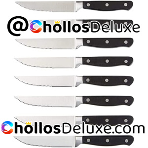 Amazon Basics Juego 8 Cuchillos Carne Acero Inoxidable