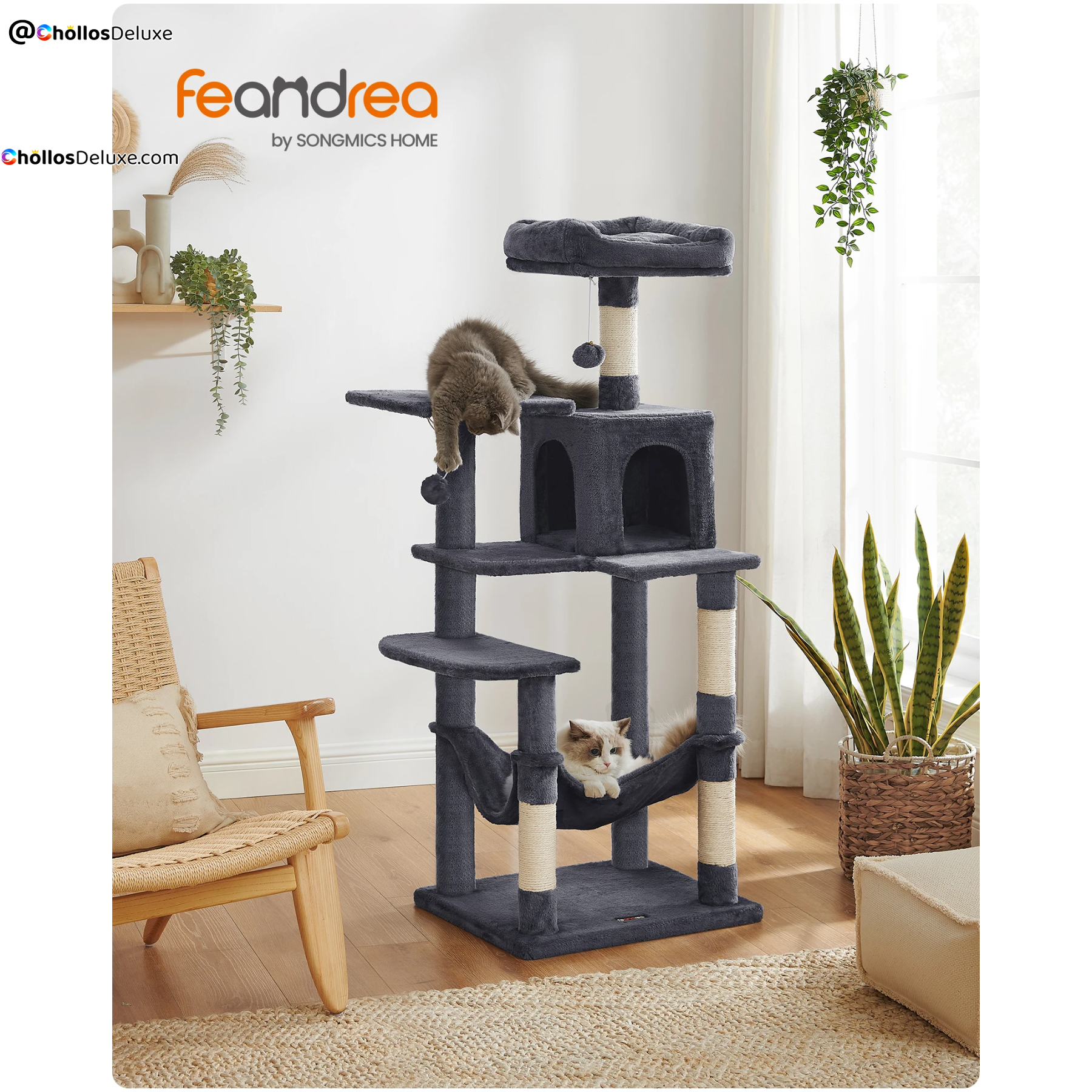 Árbol Rascador para Gatos 143cm