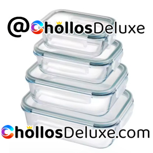 4x Fiambreras Rectangulares Vidrio