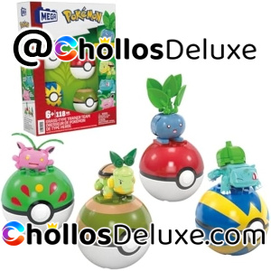 Mega Construx Pokémon Pack 4 Figuras Planta +Pokéballs 118 Bloques