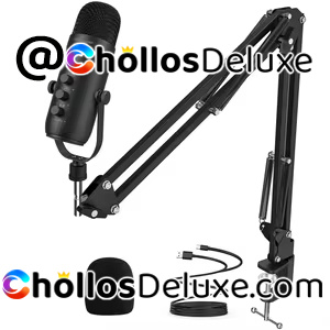 Micrófono USB Condensador Cardioide +Brazo Soporte