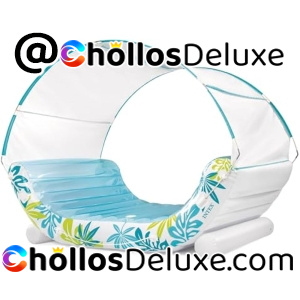 Intex Colchoneta Hinchable Piscina 224x150cm +Toldo y Portabebidas