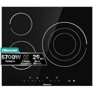 Hisense E6322C Placa Vitrocerámica 3 Zonas 60cm con Foco Triple 30cm