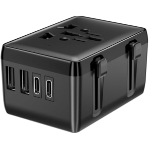 Adaptador Universal Viaje 2x USB‑C + 2x USB‑A Negro