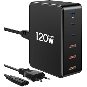 Cargador 120W GaN 6 Puertos USB C Multidispositivo
