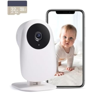 Nooie Cámara Vigilancia Bebe 2K Audio Bidireccional MicroSD Alexa