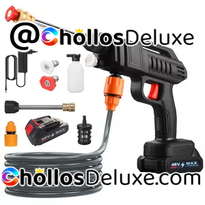 Limpiador Alta Presión Inalámbrico 1500W Pistola Agua +2 Baterías 48V