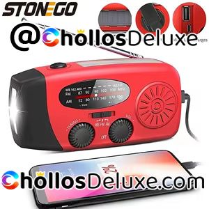 Radio FM Emergencia +Manivela +Lámpara Solar +Cargador Móvil