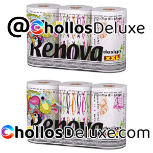 2x Renova Design XXL Toalla Papel Cocina 3 Rollos