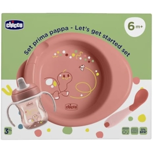 Chicco Set Vajilla Bebé Rosa +Plato Caliente y Cuchara 6M+