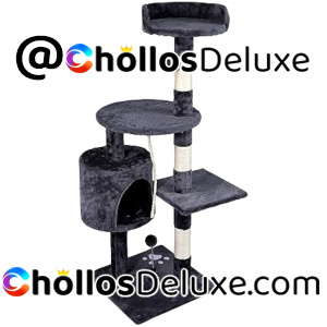 Árbol Rascador Gatos 112cm Multinivel +Cueva y Plataformas