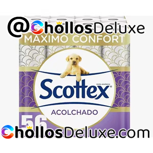56x Scottex Papel Higiénico Acolchado Rollos Suaves