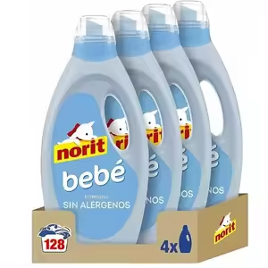 4x Norit Bebé Detergente Líquido 128 Lavados