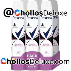 6x Rexona Invisible Antimanchas Desodorante Mujer Spray 200ml
