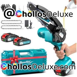 SEESII Mini Motosierra 6'' 1100W Batería 4000mAh +Depósito Aceite
