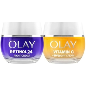 Olay Pack Crema Noche Retinol24 +Crema Día Vitamina C SPF30 2x50ML