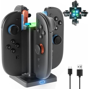 Heystop Base Carga 4 Joy-Con Nintendo Switch 2 con Indicador LED