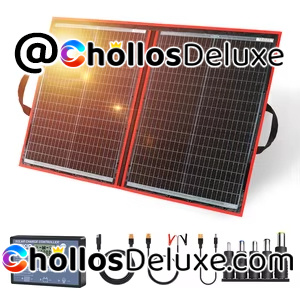 Dokio Panel Solar Plegable Portátil 100W 18V con Controlador 12V
