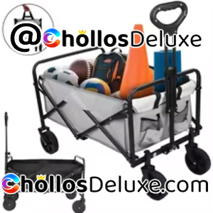 Carro Plegable Jardín/Camping 4 Ruedas +Mango Telescópico