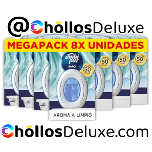 8x Ambi Pur Ambientador Baño Algodón Fresco