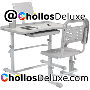 Escritorio +Silla Infantil Altura Ajustable con Cajón y Estante