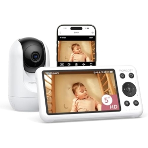 Vigilabebés WiFi 5" Cámara HD Zoom 4X Visión Nocturna +Regalo