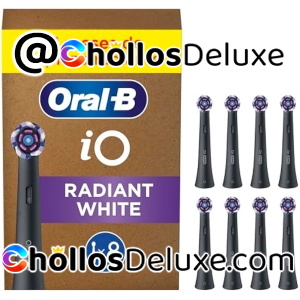 8x Oral-B iO Radiant White Cabezales Recambio Negros