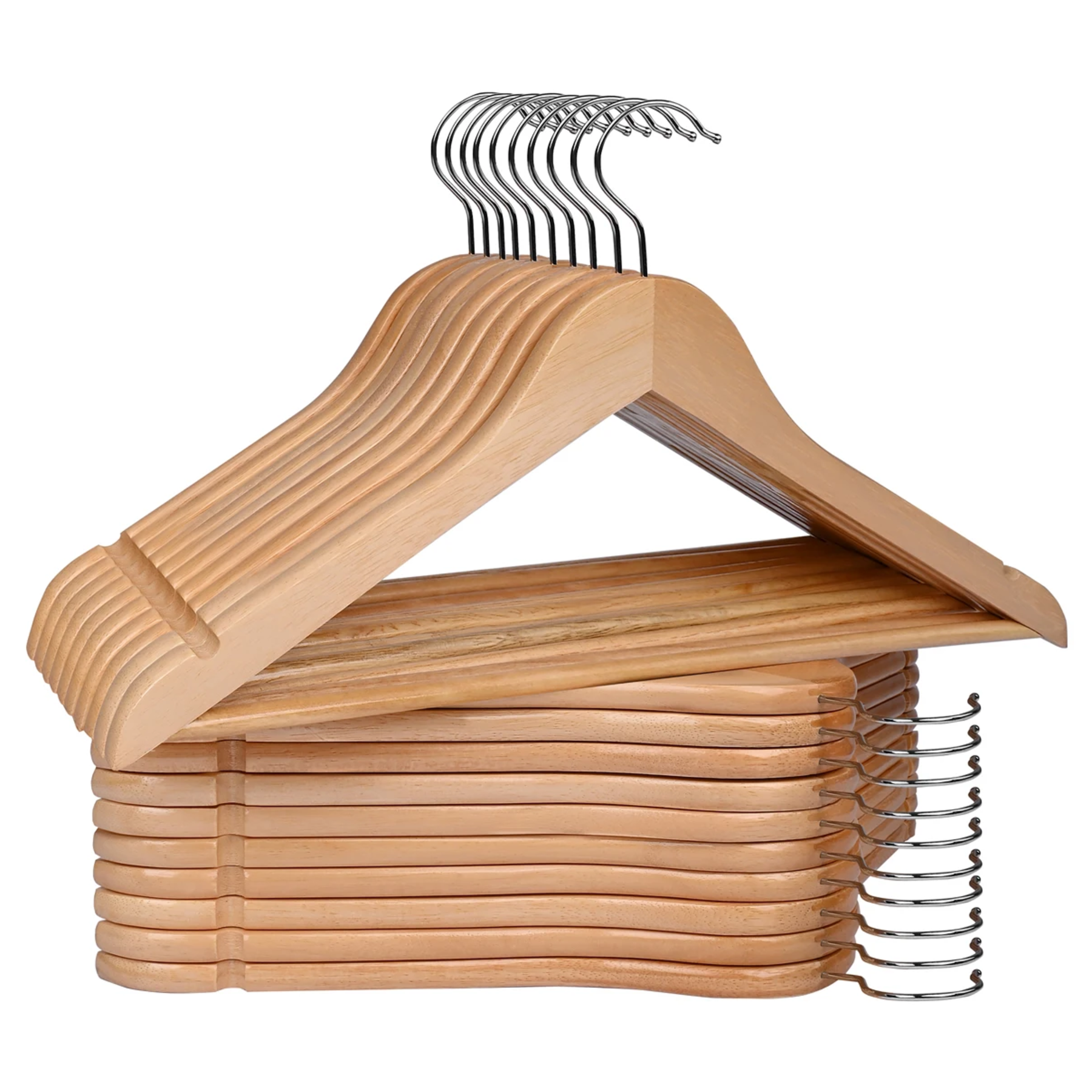 20x Perchas de Madera Maciza
