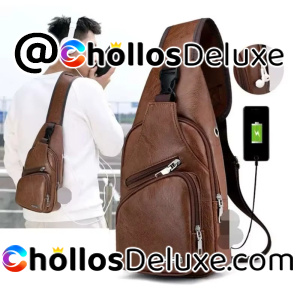 Bolso Cruzado Hombre PU Carga USB Cremallera