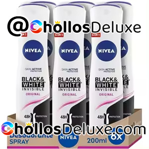 6x Nivea Black & White Invisible Spray 200ml