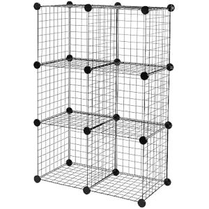 Amazon Basics Estantería Modular 6 Cubos Rejilla Negra