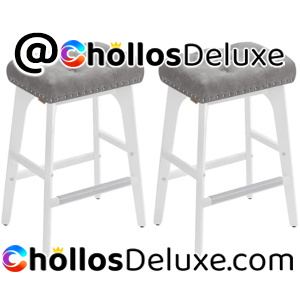 2x Taburetes Bar 66cm Gris Paloma