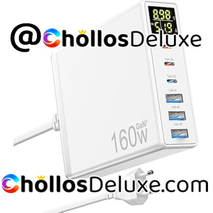 Cargador 6 Puertos USB-C/USB-A 160W +Display