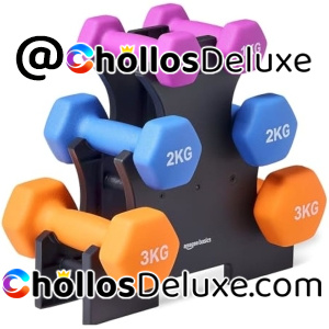 6x Amazon Basics Mancuernas Neopreno +Soporte