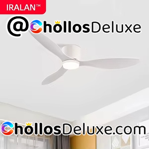 Iralan Ventilador Techo +Luz Motor CC Blanco/Negro