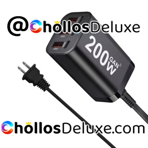 Cargador Rápido USB C 200W 6 Puertos GaN Adaptador Multi Dispositivo