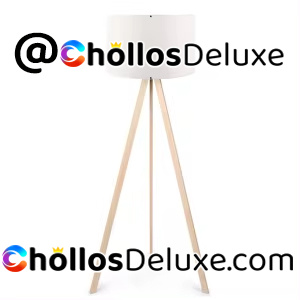 Wellhome Lámpara Pie Blanco/Roble 115cm