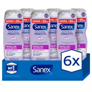 6x Sanex BiomeProtect Micellar Gel Ducha 600ml