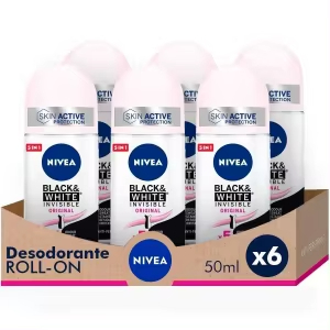 6x Nivea Black & White Desodorante