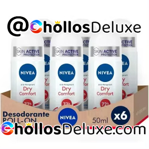6x Nivea Roll On Dry Comfort Desodorante 50ml