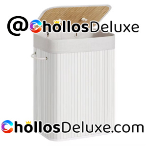 Songmics Cesto de Ropa de Bambú 72L