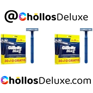 2x Gillette Blue II Pack 40 Maquinillas Hombre