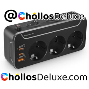 Ladrón Enchufes Plano 3 Tomas +USB-C