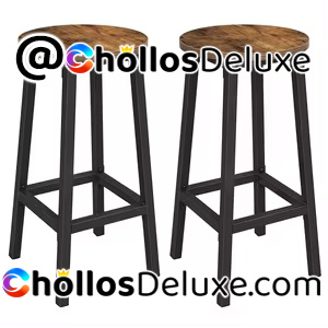2x Taburetes Bar Marrón/Negro