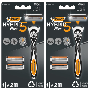 2x BIC Hybrid 5 Flex Maquinilla Hombre +2 Cuchillas