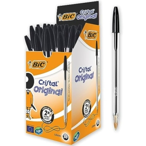 50x BIC Cristal Original Bolígrafos Negro