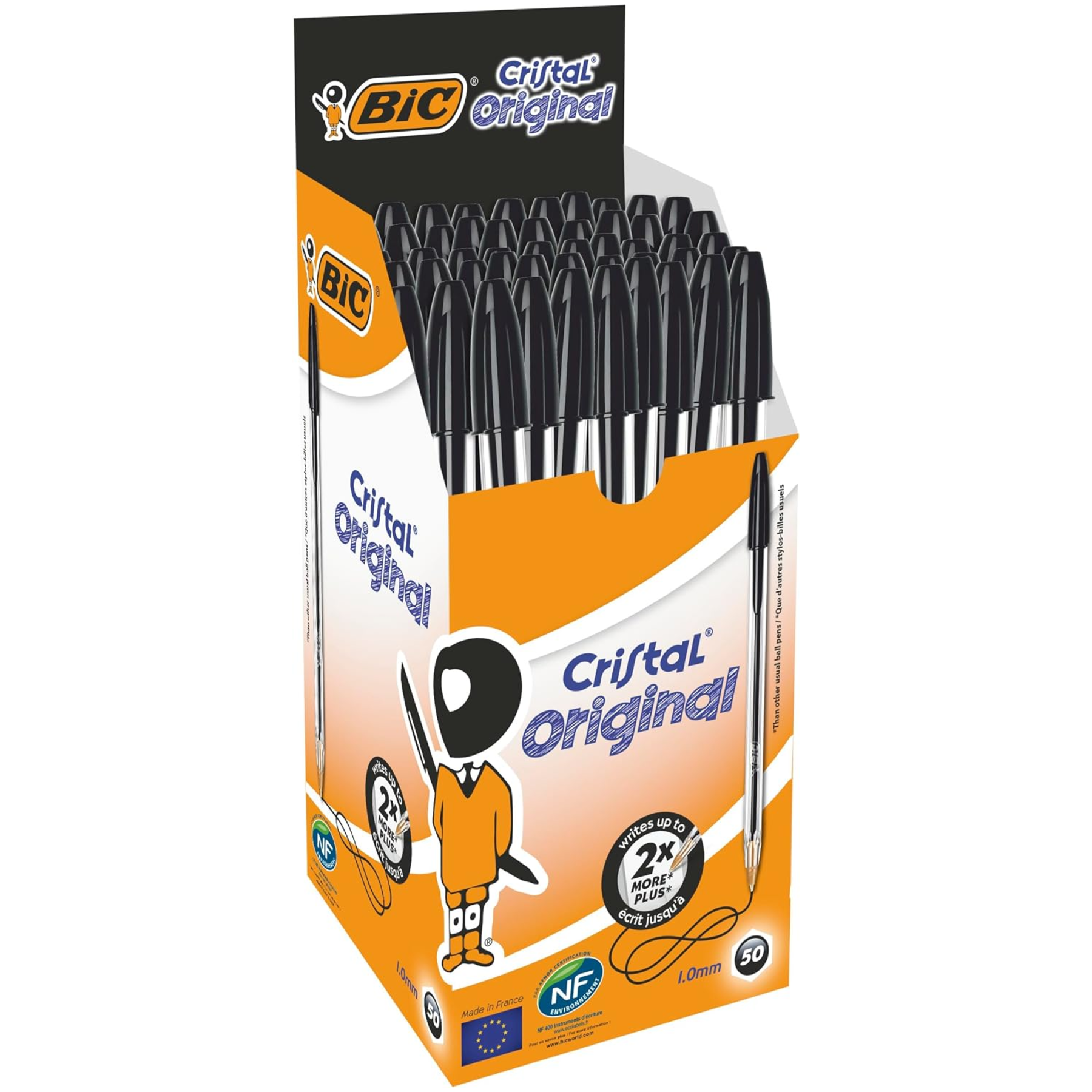 BIC Cristal Original Bolígrafo Negro 50 Unidades