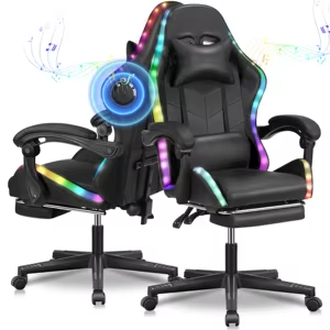 Silla Gaming Ergonómica RGB +Bluetooth