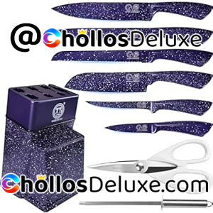 XYJ Juego Cuchillos Cocina 9 En 1 +Bloque